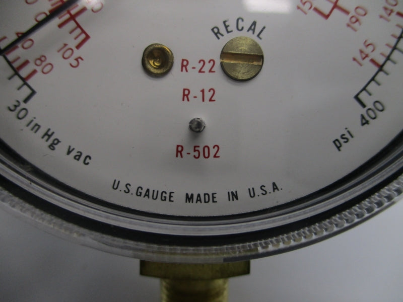 US GAUGE R-502 30"HGVAC/400PSI NSNP
