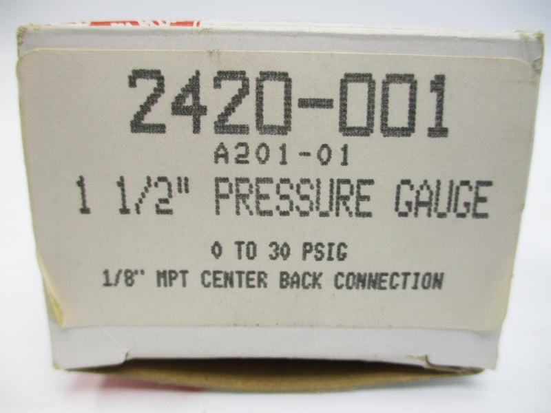 ROBERTSHAW 2420-001 0-30PSI 1-1/2" NSMP