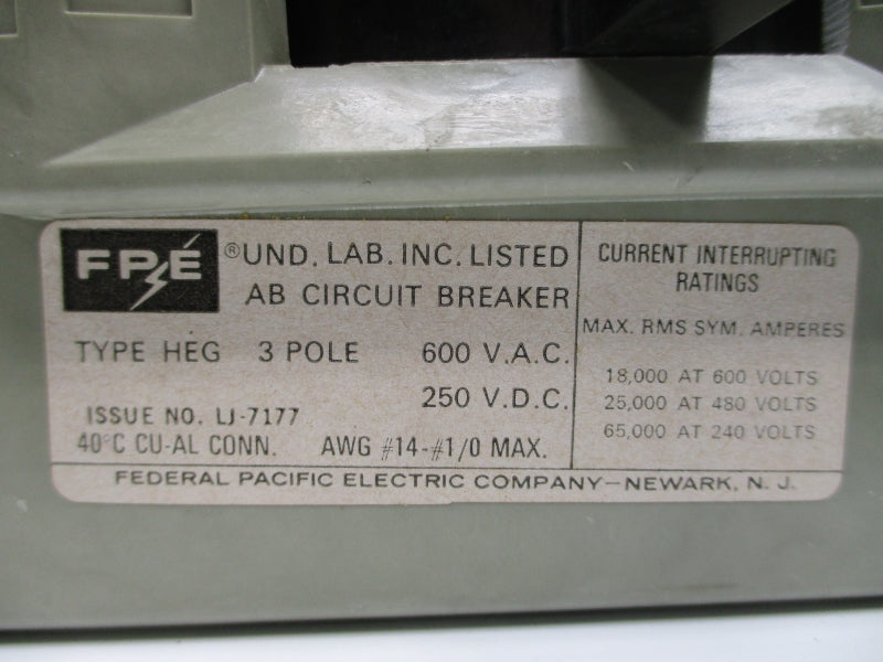 FPE HEG631030 600VAC 30A NSNP