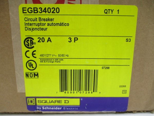 SQUARE D EGB34020 SER. 3 480V 20A NSFS