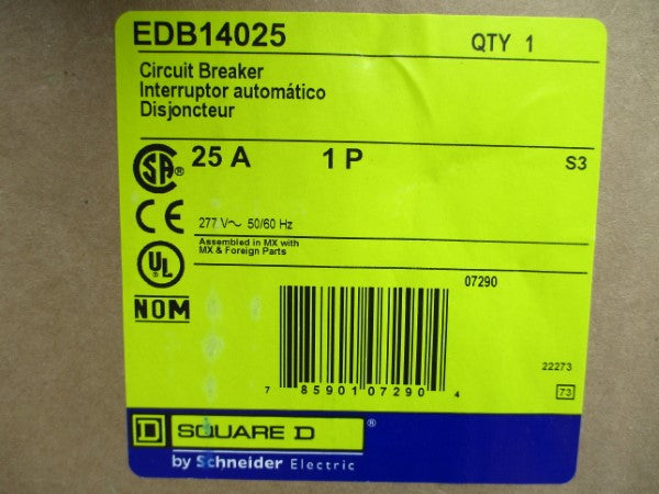 SQUARE D EDB14025 SER. 3 277V 25A NSFS