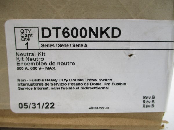 SQUARE D DT600NKD SER. A 600V 600A NSFS