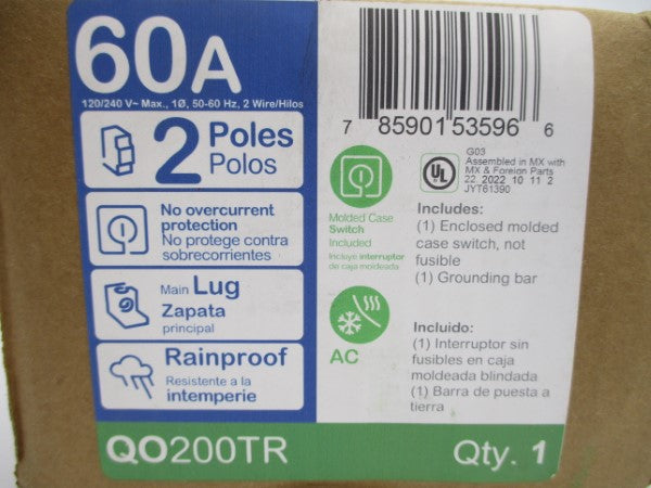 SQUARE D QO200TR 120/240V 60A NSMP