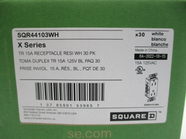 SQUARE D SQR44103WH 125VAC 15A (PKG OF 30) NSMP