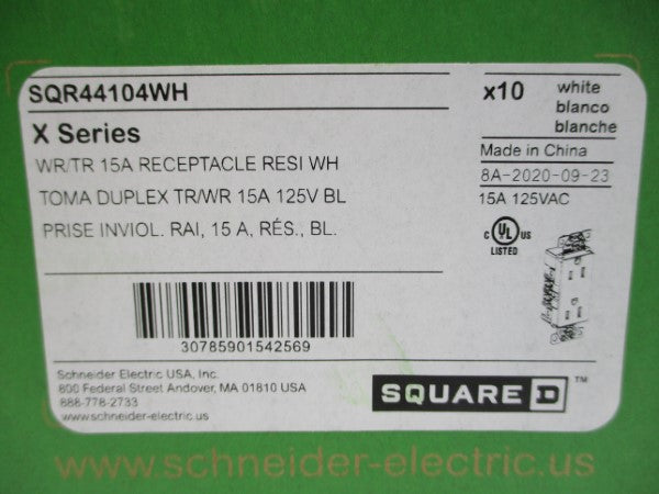 SQUARE D SQR44104WH 125VAC 15A (PKG OF 10) NSMP