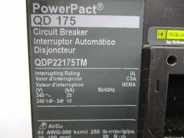 SQUARE D QDP22175TM 240V 175A NSNP