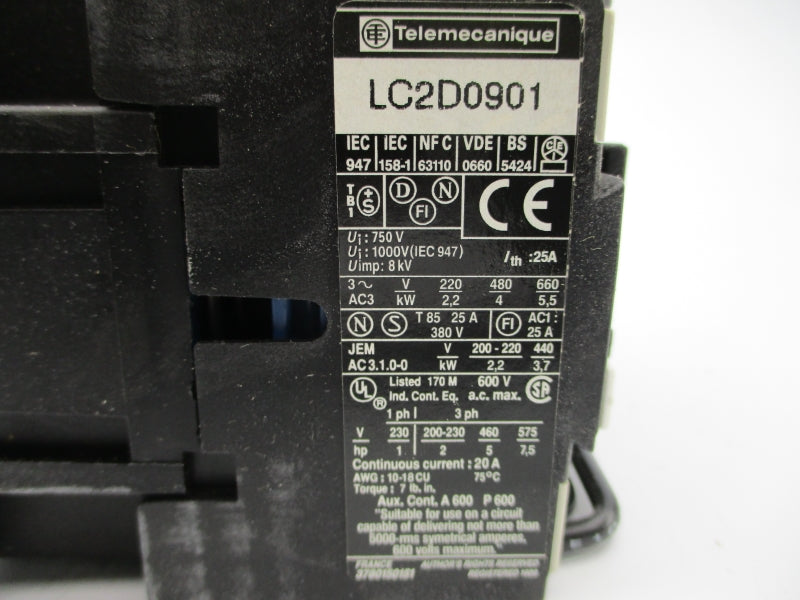 TELEMECANIQUE LC2D0901B5 24V 25A NSNP