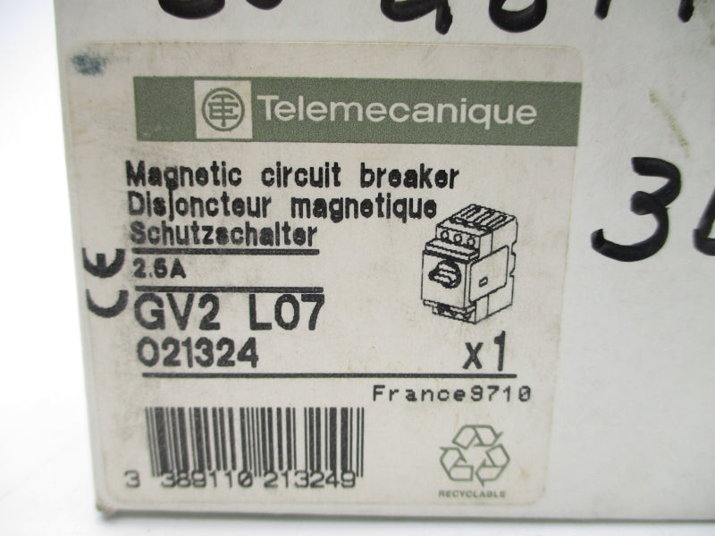 TELEMECANIQUE GV2-L07 690V 2.5A NSMP