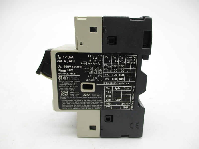 TELEMECANIQUE GV2M06 690V 1-1.6A NSMP