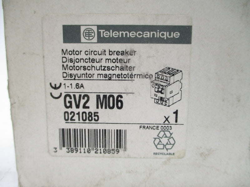TELEMECANIQUE GV2M06 690V 1-1.6A NSMP