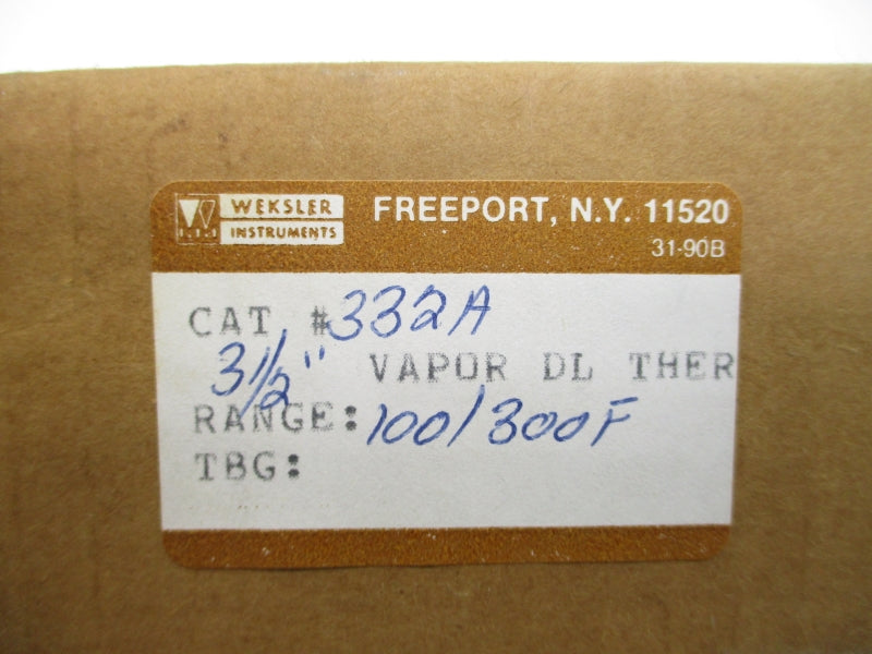 WEKSLER INSTRUMENTS 332A 100/300'F 3-1/2" NSMP