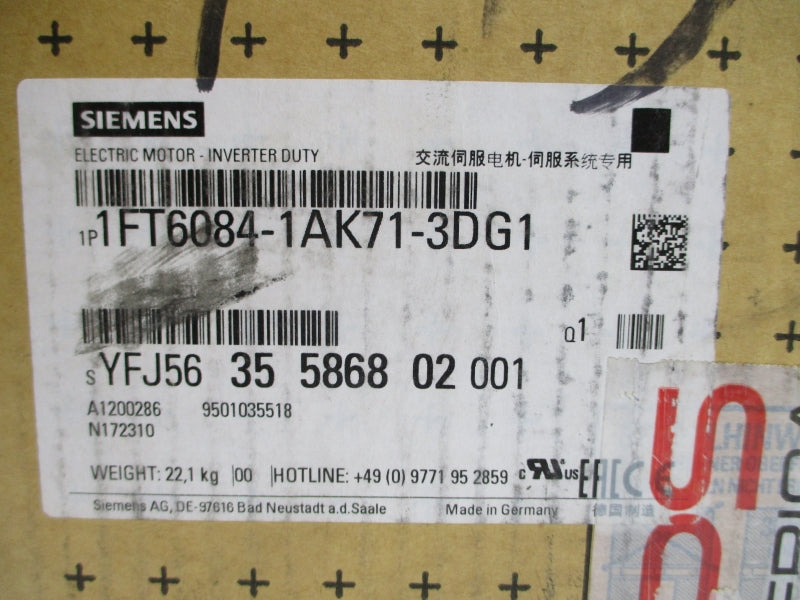 SIEMENS 1FT6084-1AK71-3DG1 318V 24.1A NSMP