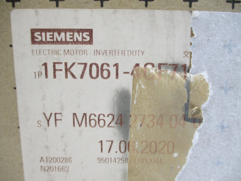 SIEMENS 1FK7061-4CF71-1CG2 203V 6.1A NSMP