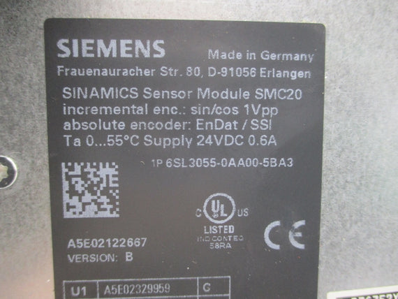 SIEMENS 6SL3055-0AA00-5BA3 24VDC 0.6A NSNP