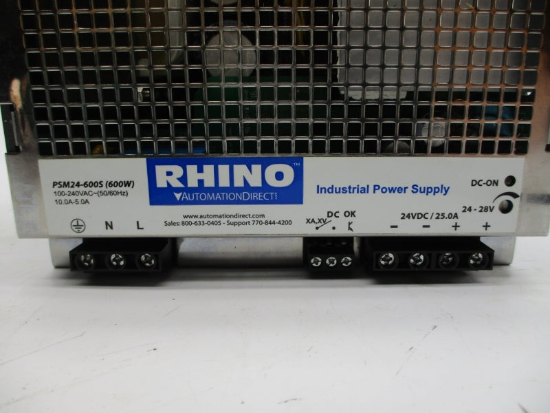 RHINO AUTOMATION DIRECT PSM24-600S 100-240VAC 10.0-5.0A NSNP