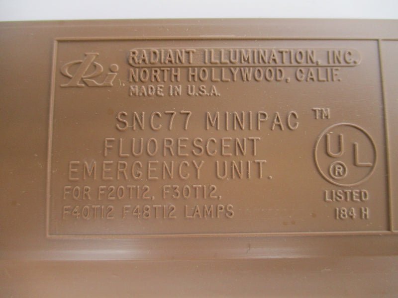 RADIANT ILLUMINATION SNC77 120/277VAC .032/.070A NSNP