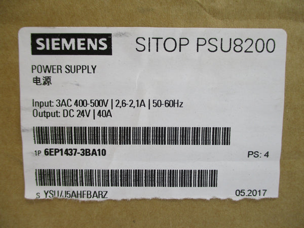 SIEMENS 6EP1437-3BA10 400-500VAC 2.6-2.1A NSMP