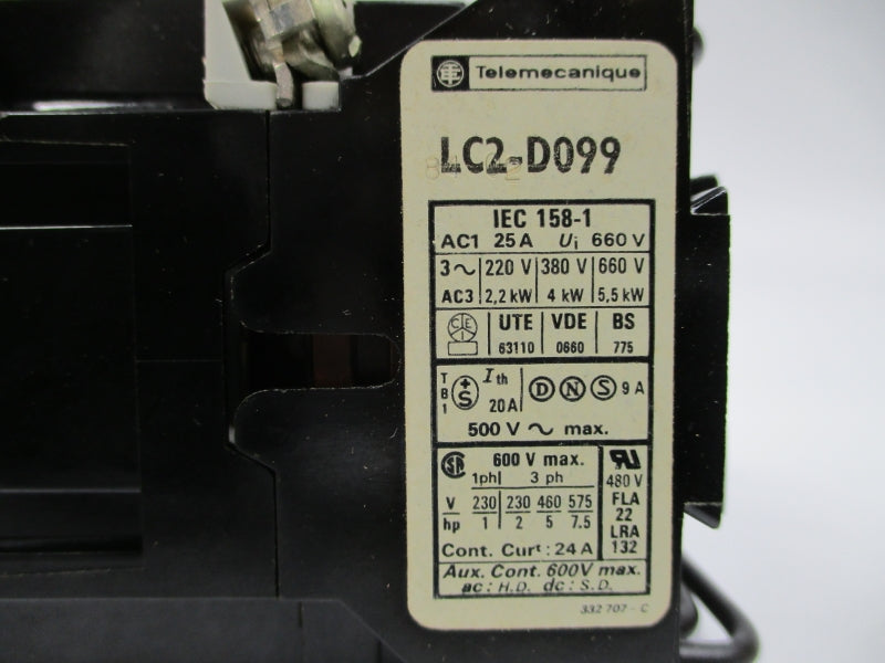 TELEMECANIQUE LC2-D099PINT 220-240V 25A NSMP