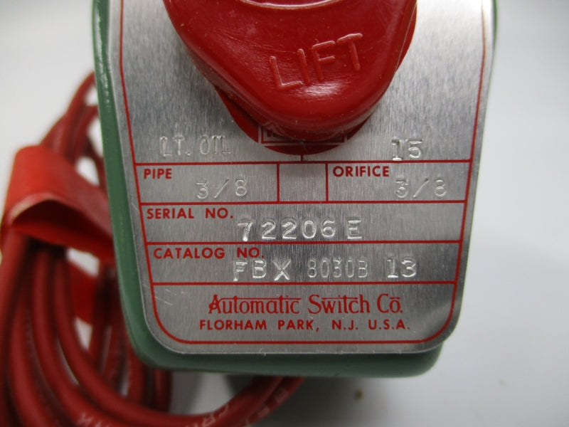 ASCO FBX8030B13 480V 15PSI 3/8" NSMP