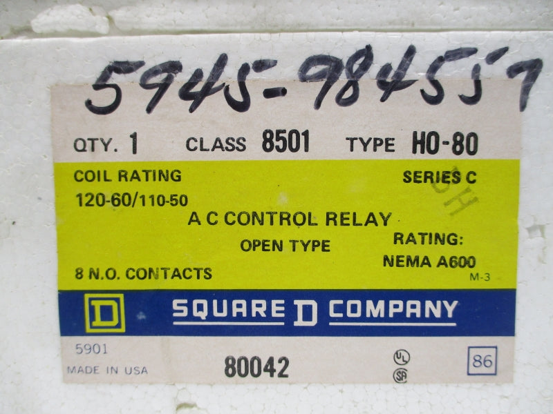 SQUARE D 8501HO-80 SER. C 110/120V 60A NSMP