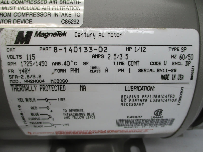 THOMAS 980142 LGH-106 115V 2.5/3.5A NSMP