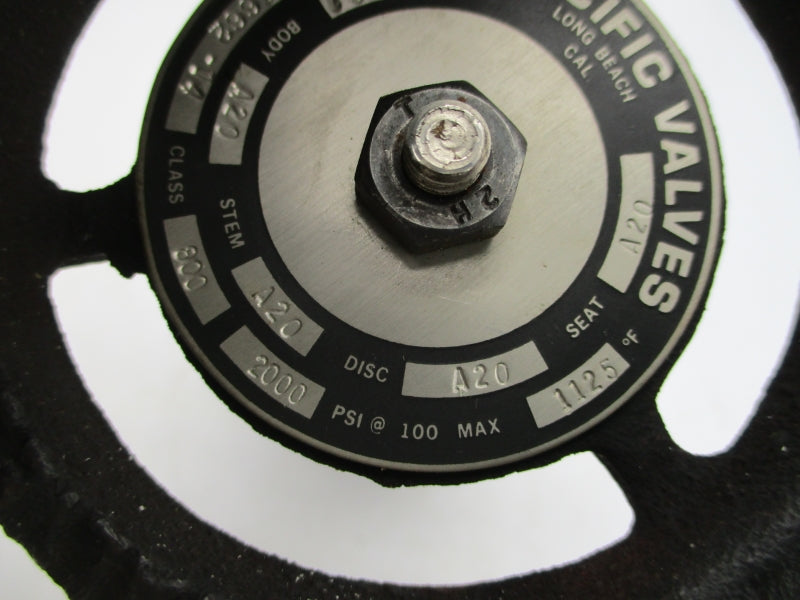 MCC PACIFIC VALVES A3662-14 2000PSI 1/2" NSNP