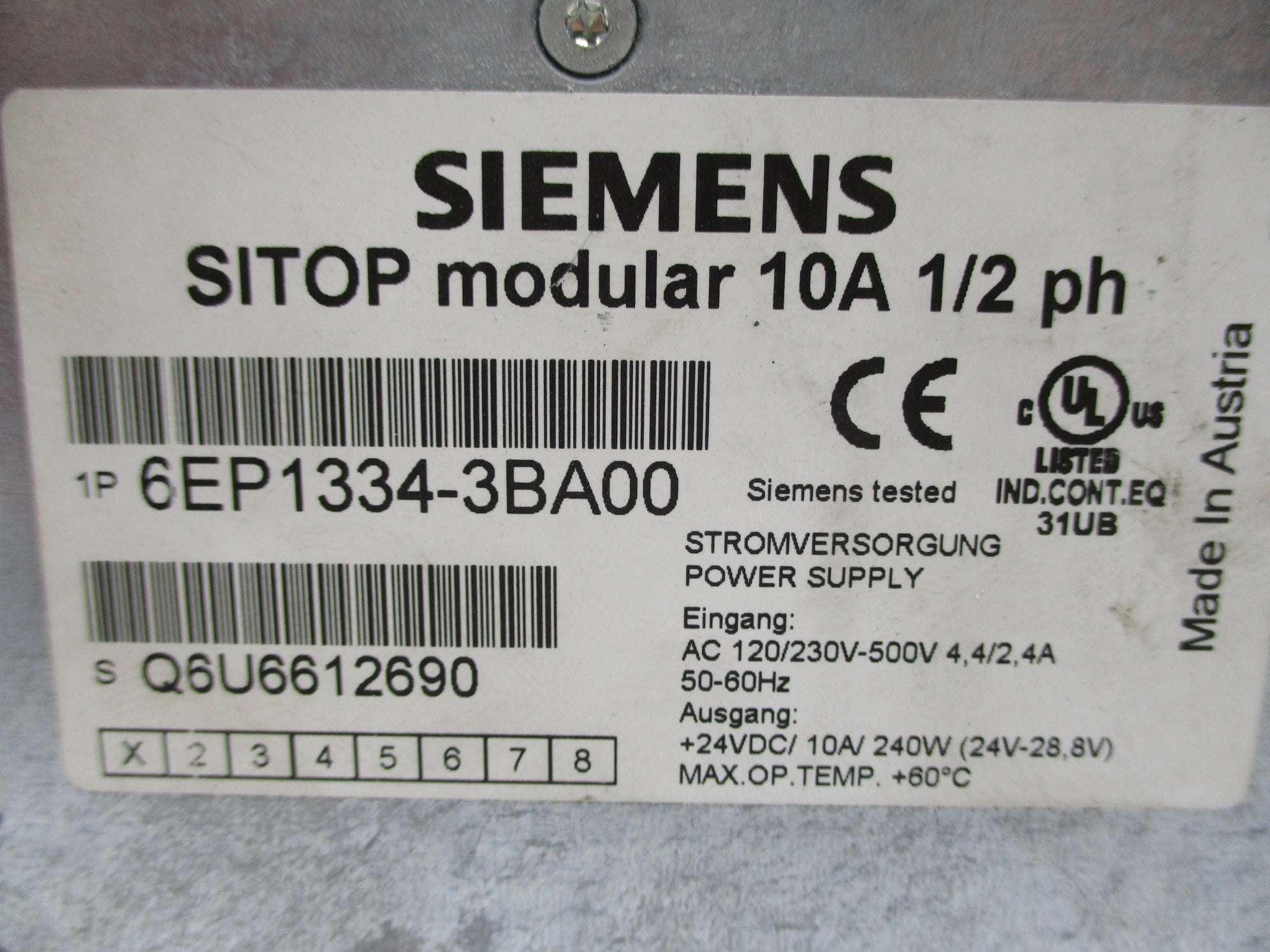 SIEMENS 6EP1334-3BA00 230-500VAC 4.4/2.4A NSNP