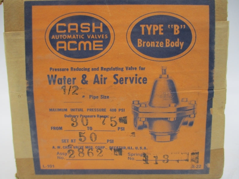 CASH ACME 2862SE 30-75PSI 1/2" NSMP