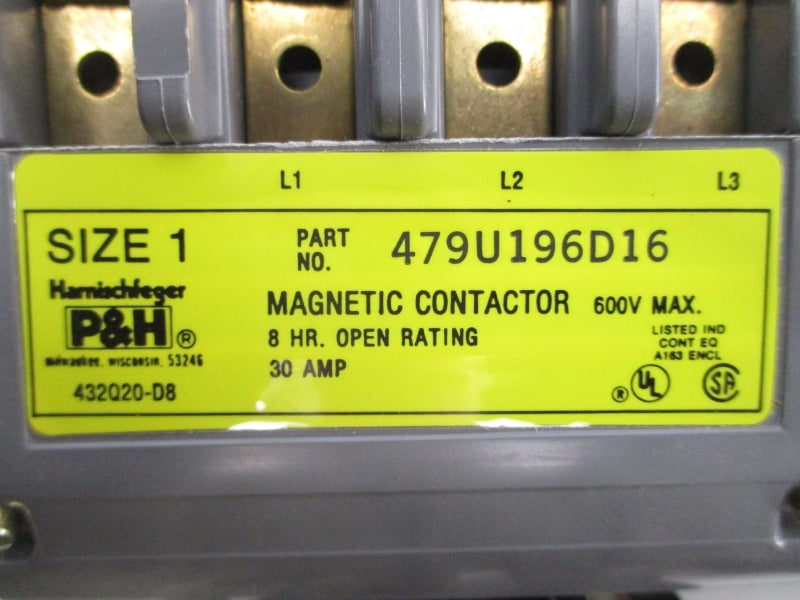 P&H HARNISCHFEGER 479U196D16 24V 30A NSMP