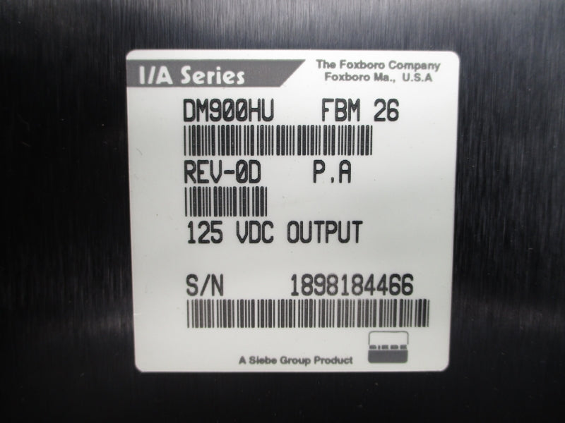 FOXBORO DM900HU REV. 0D 125VDC NSNP