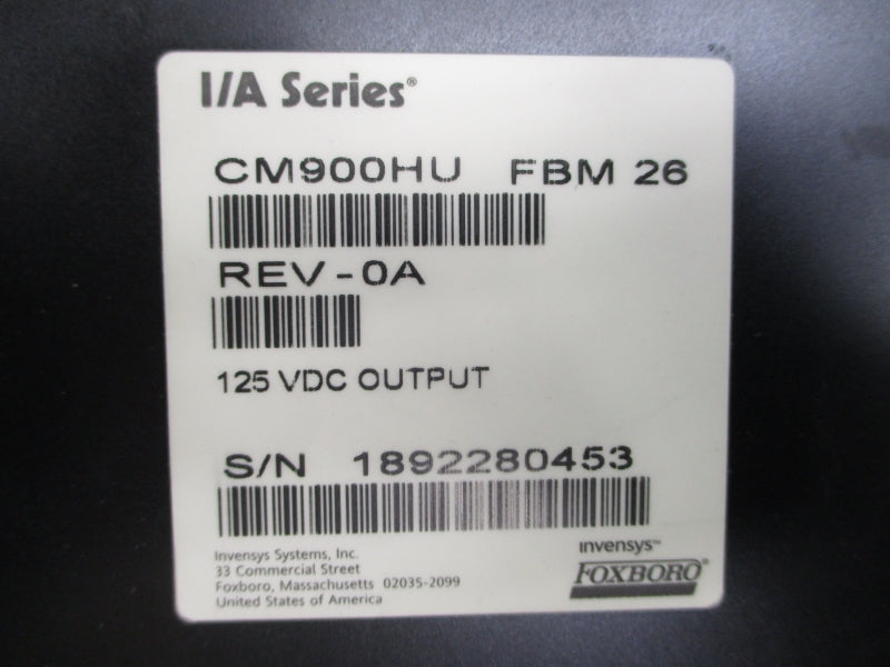 FOXBORO CM900HU REV. 0A 125VDC NSNP