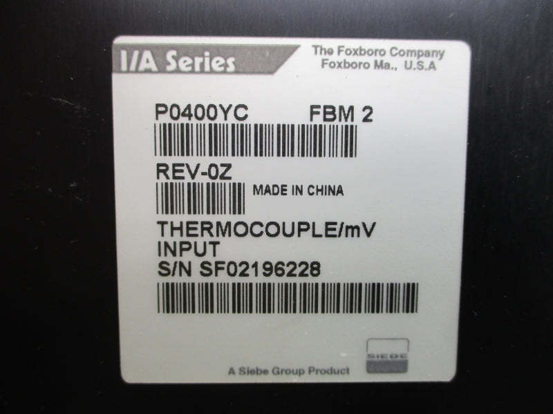 FOXBORO P0400YC REV. 0Z NSNP