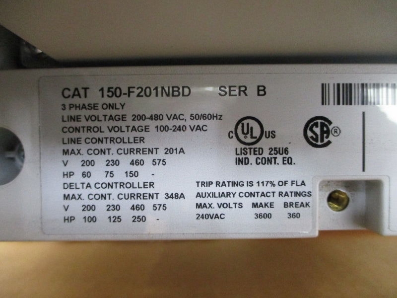 ALLEN BRADLEY 150-F201NBD SER. B F/W 6.006 200-480VAC 201A NSMP