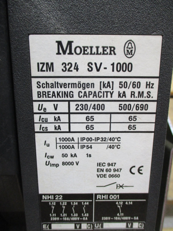 MOELLER IZM324SV-1000 500/690V 1000A NSNP