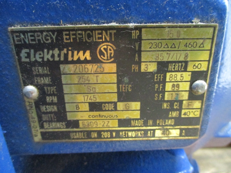 ELEKTRIM TYPE SG 6809-2Z 230/460V 35.7/17.8 NSNP