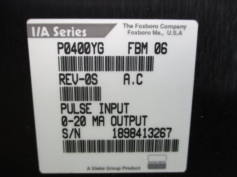 FOXBORO P0400YG REV. 0S NSNP
