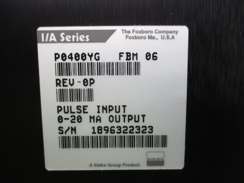 FOXBORO P0400YG REV. 0P NSNP