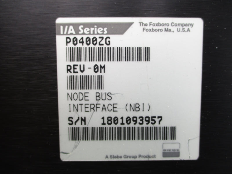 FOXBORO P0400ZG REV. 0M NSNP