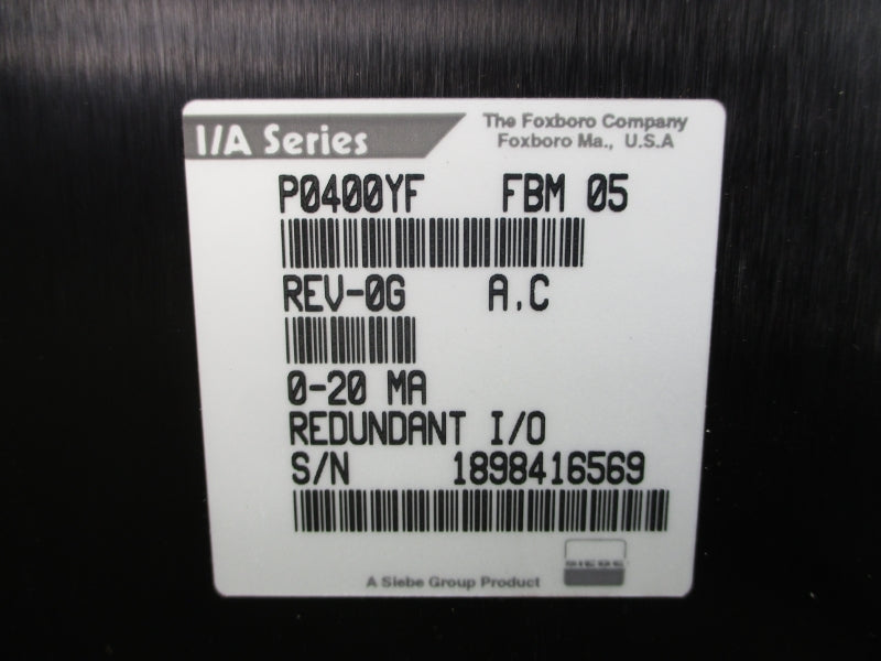 FOXBORO P0400YF REV. 0G NSNP