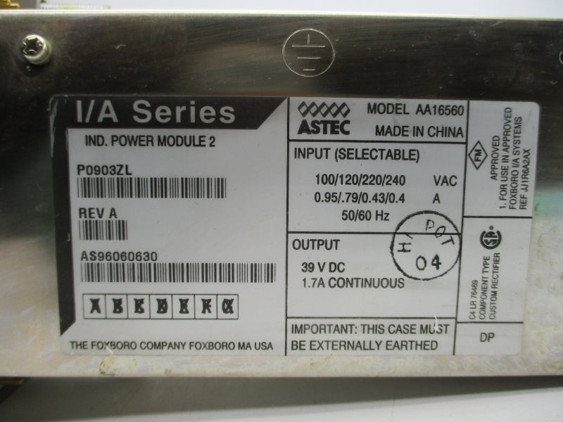 FOXBORO P0903ZL REV. A 240VAC 0.4A NSNP