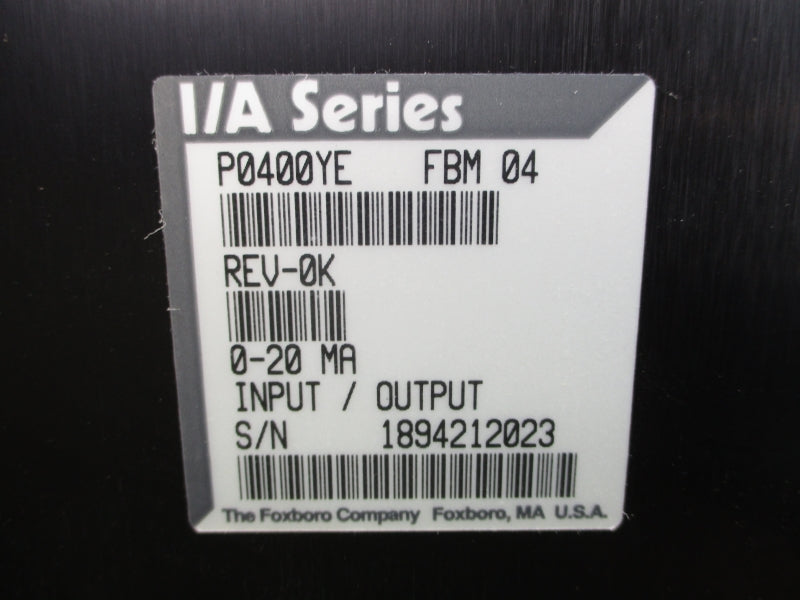 FOXBORO P0400YE REV. 0K NSNP