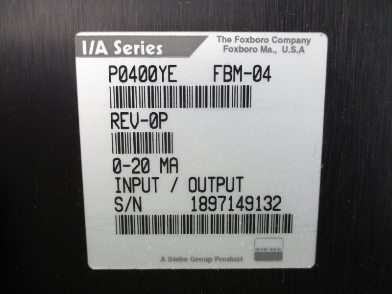 FOXBORO P0400YE REV. 0P NSNP