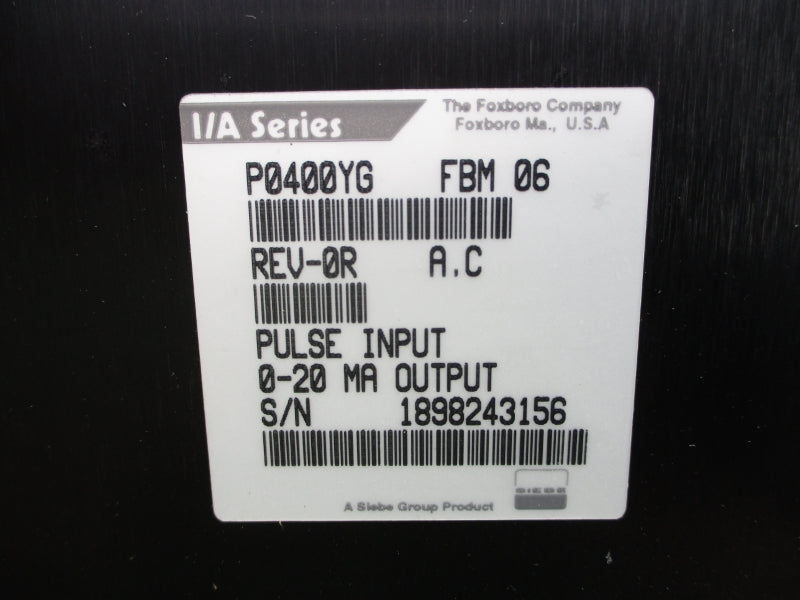 FOXBORO P0400YG REV. 0R NSNP