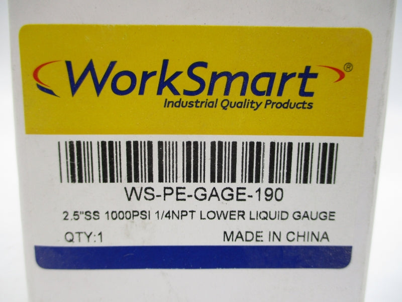 WORK SMART WS-PE-GAGE-190 1000PSI 2.5" NSMP