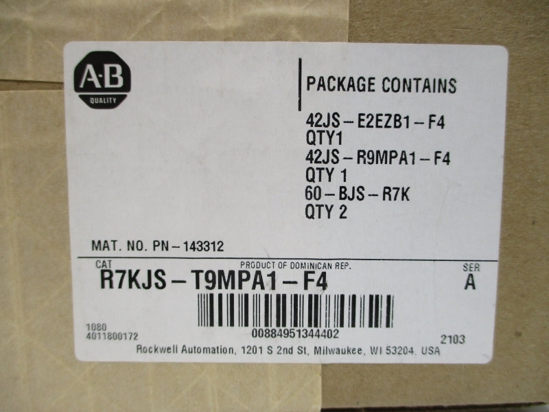 ALLEN BRADLEY R7KJS-T9MPA1-F4 SER. A (BR/WH) NSFS