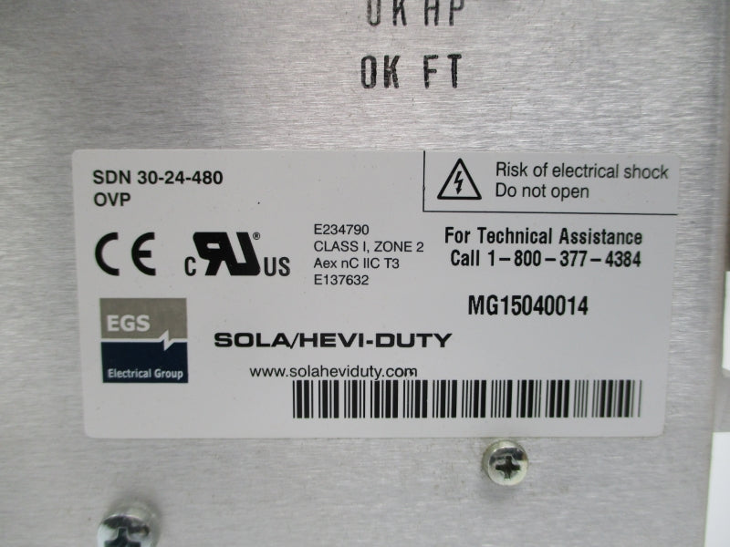 SOLA SDN30-24-480 380/500VAC 2.0/1.7A NSMP