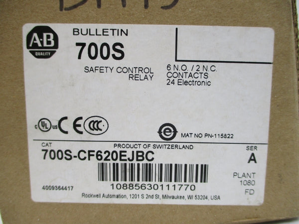 ALLEN BRADLEY 700S-CF620EJBC SER. A 24VDC (BR/WH) NSMP
