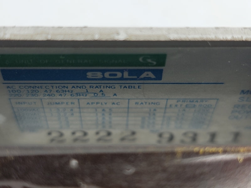 SOLA SLS-24-012 240VAC 0.5A UNMP