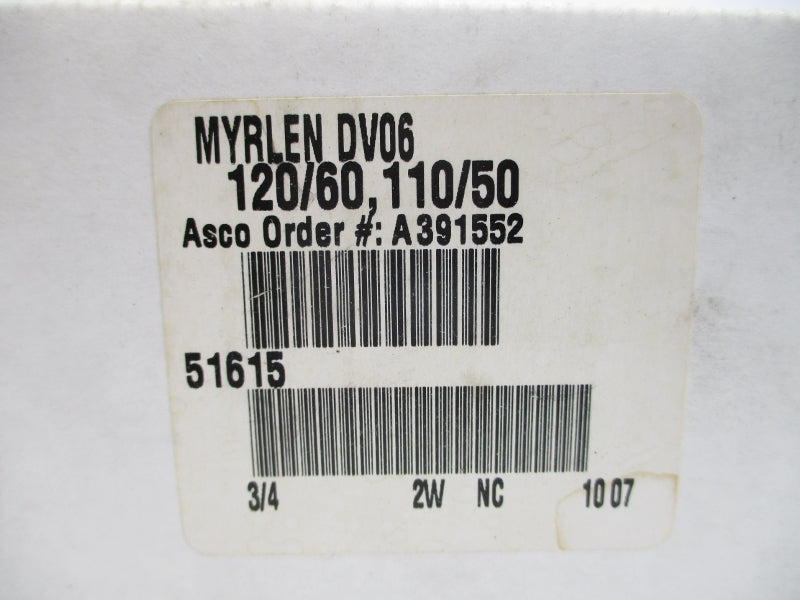 ASCO MYRLENDV06 110/120V 5-125PSI 3/4" NSMP