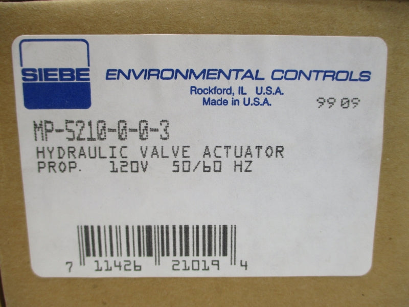 SIEBE ENVIRONMENTAL CONTROLS MP-5210-0-0-3 120VAC NSMP